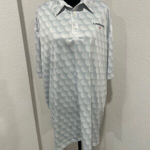 Loudmouth White Golf Ball Pattern Polo